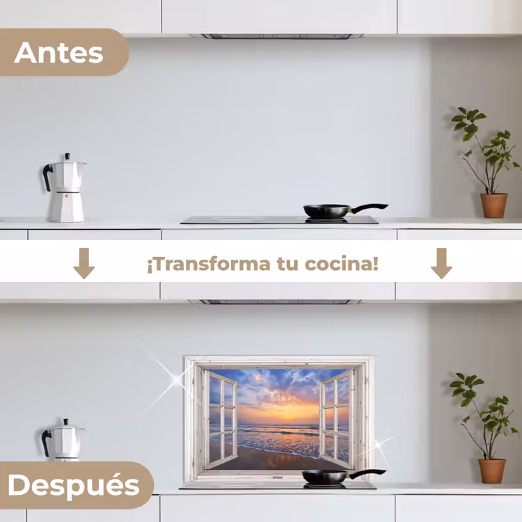 Salpicaderos de cocina - Vista - Mar - Playa - Puesta de sol - Azul — 7