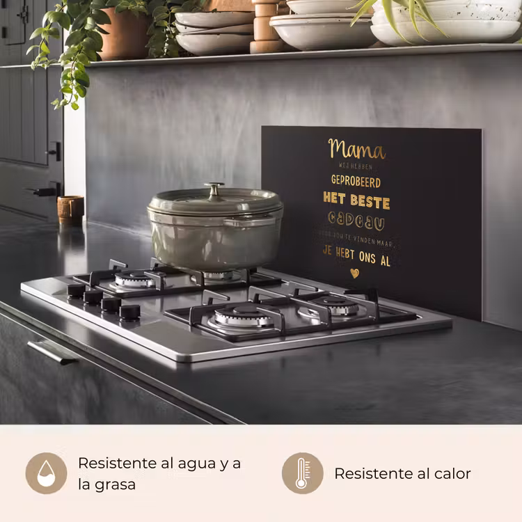Salpicaderos de cocina - Proverbios - Citas Mamá Ya nos tienes - Madre - Regalo para mamá en el Día de la Madre - Oro — 2
