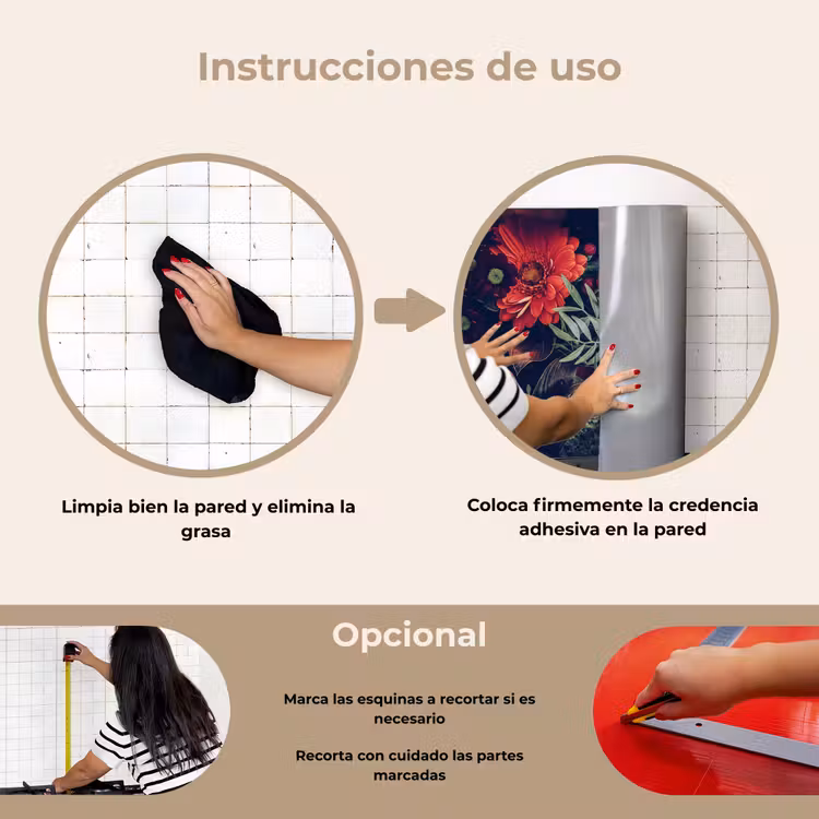 Salpicaderos de cocina - Ramo - Naturaleza muerta - Flores - Plantas - Rojo — 6
