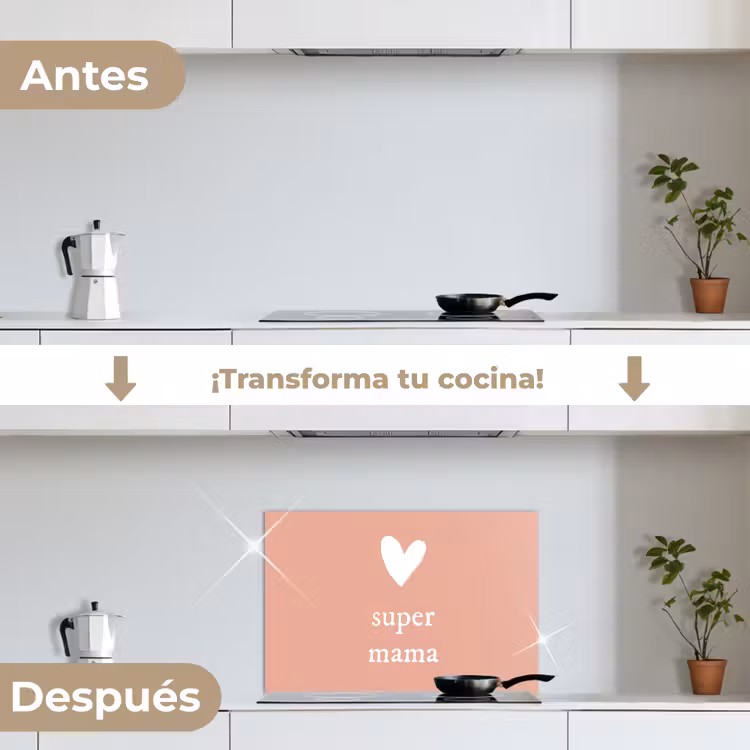 Salpicaderos de cocina - Regalo para el Día de la Madre super mamá rosa claro/blanco — 7