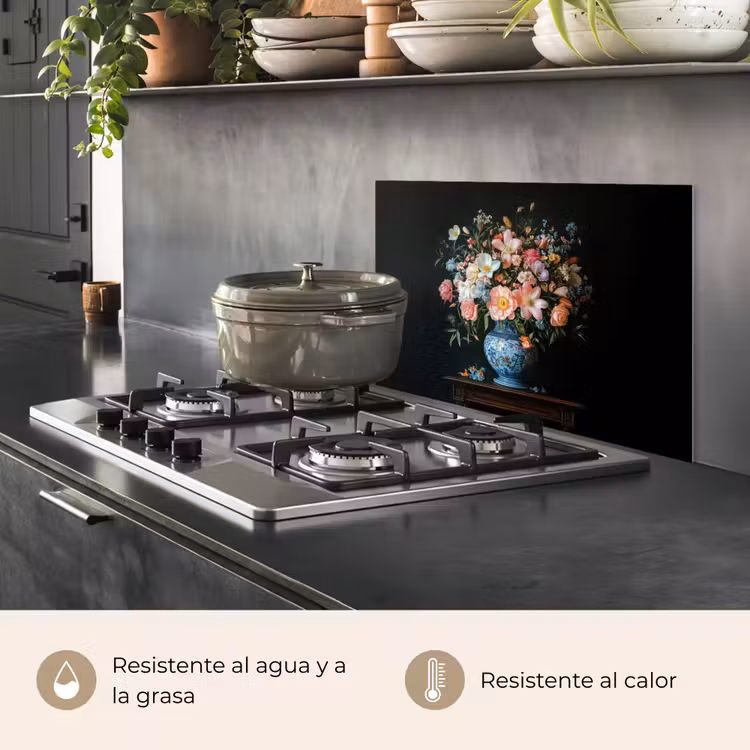 Salpicaderos de cocina - Rosa - Flores - Jarrón - Colores — 2