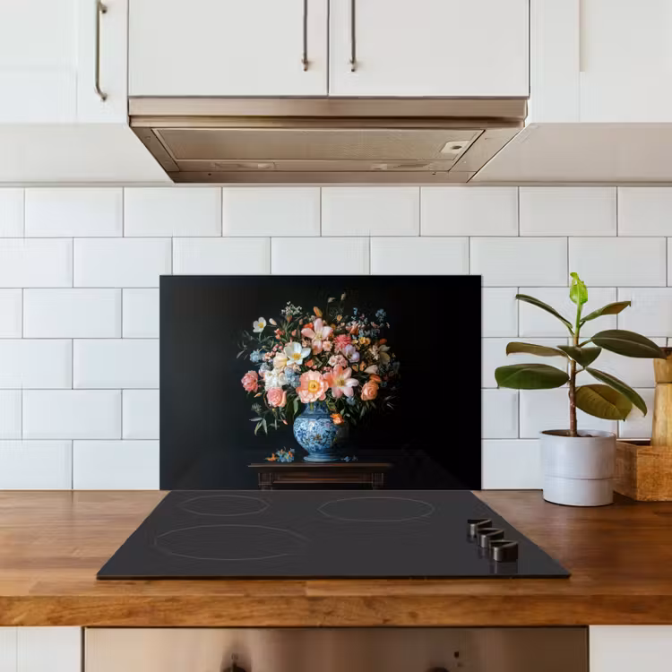 Salpicaderos de cocina - Rosa - Flores - Jarrón - Colores — 3