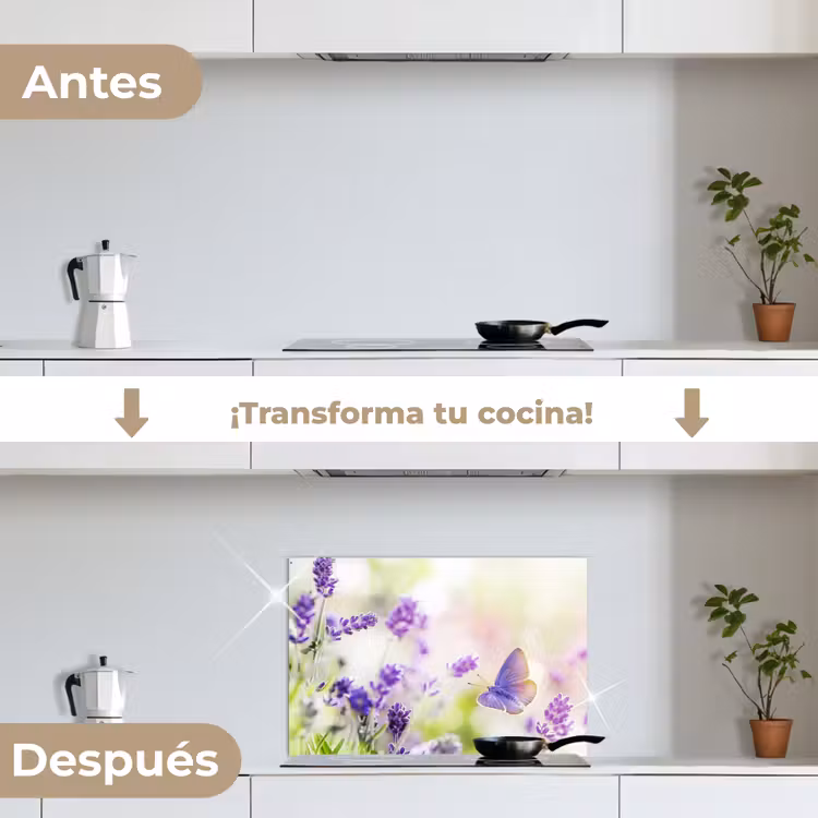 Salpicaderos de cocina - Sueño de lavanda con mariposa — 7