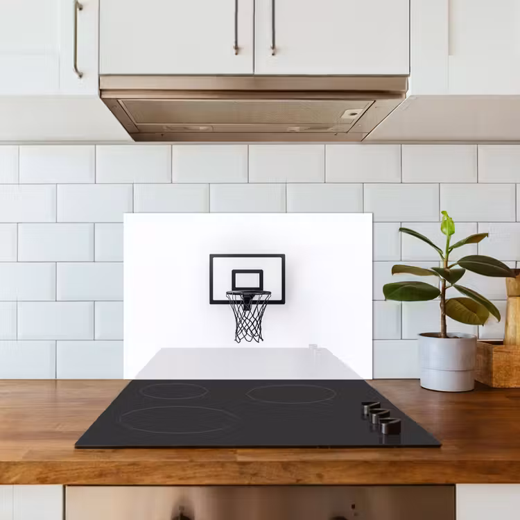 Salpicaderos de cocina - Tablero de baloncesto - Minimalista - Negro — 3