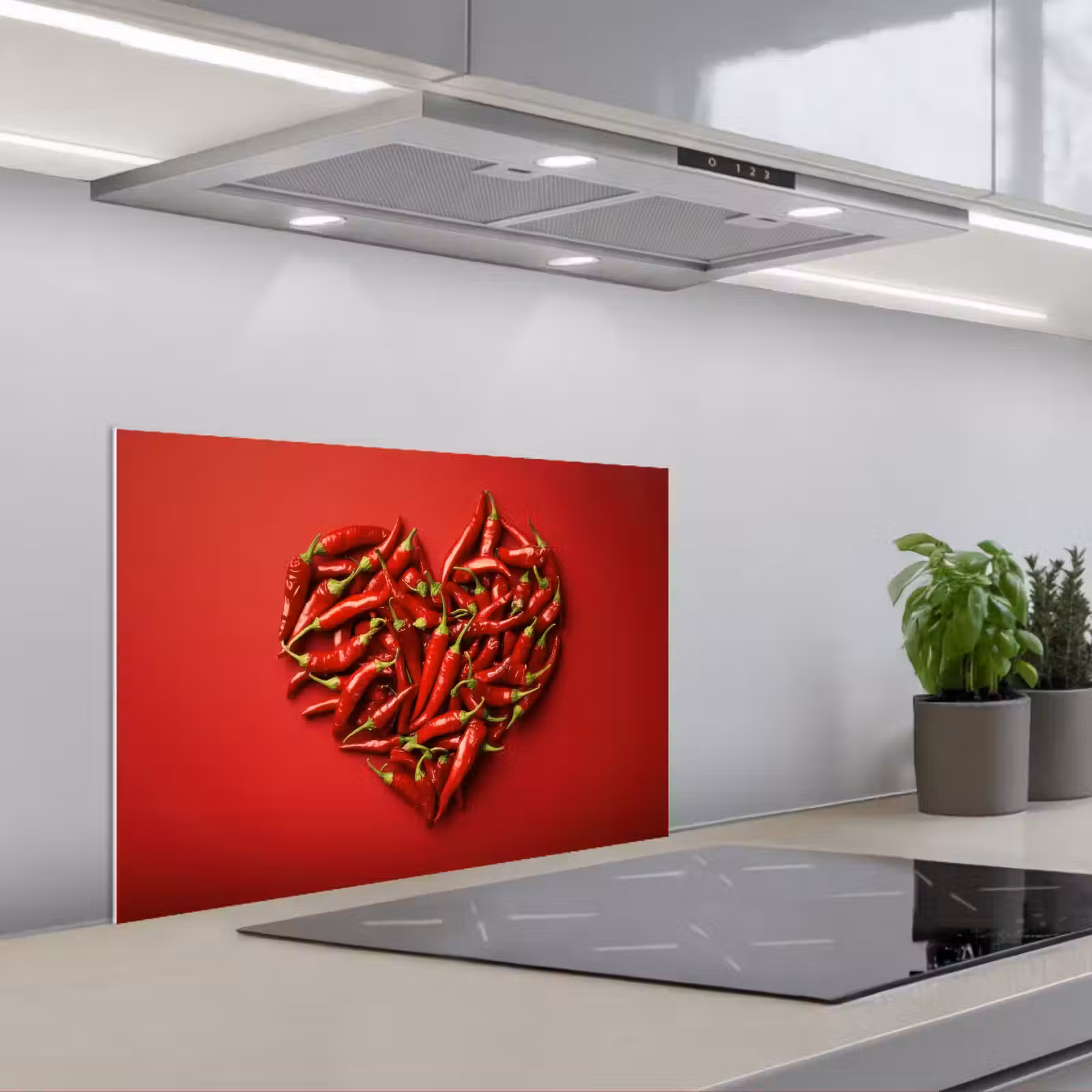 Salpicaderos de cocina - Pimientos - Rojos - Corazón — 1