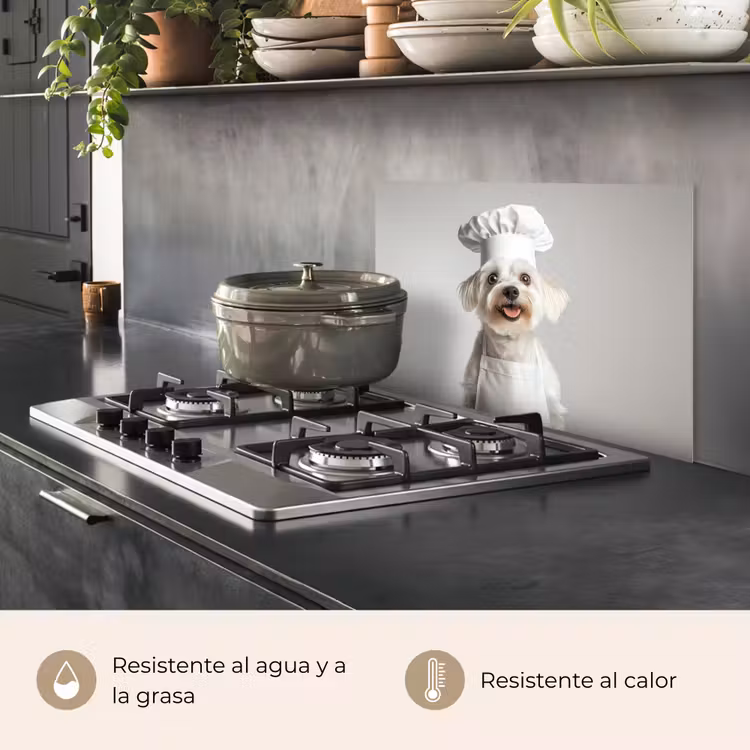 Salpicaderos de cocina - Perro - Blanco - Cocinero — 2