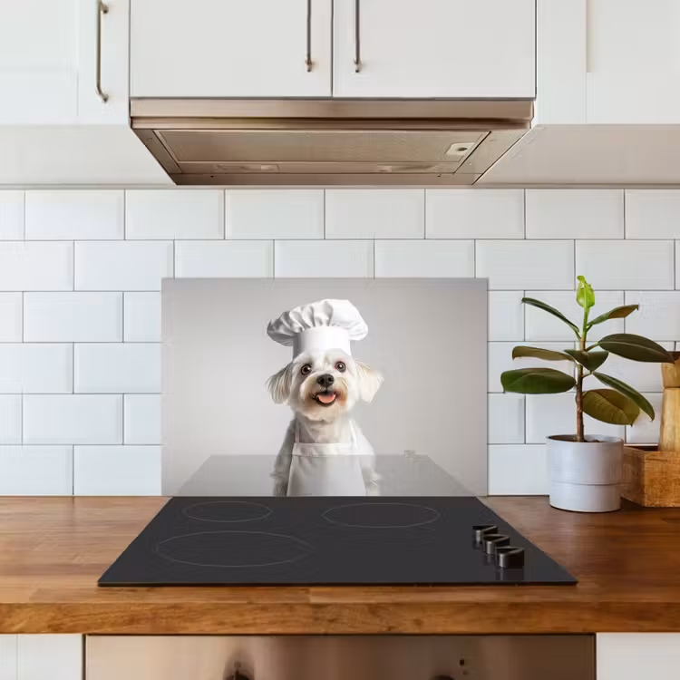Salpicaderos de cocina - Perro - Blanco - Cocinero — 3