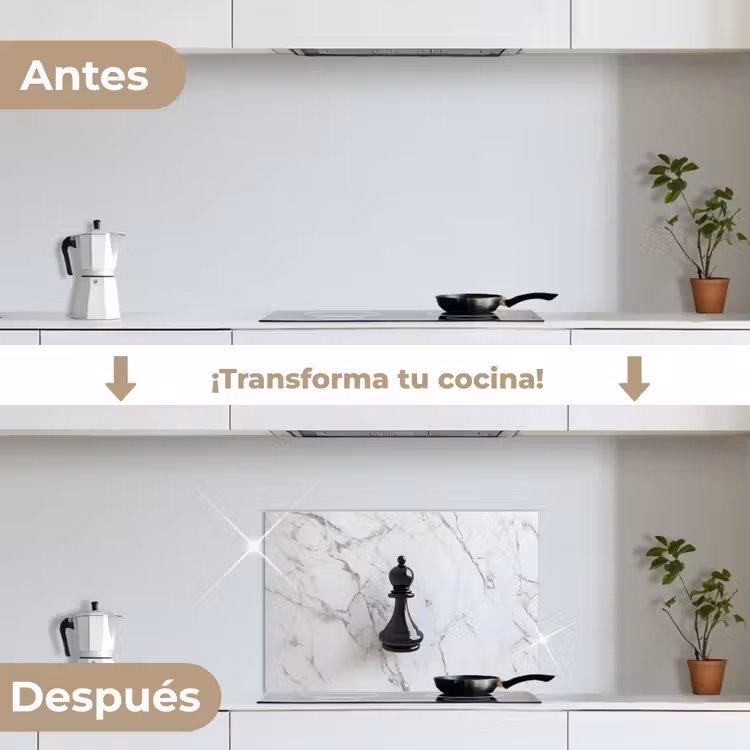 Salpicaderos de cocina - Pieza de ajedrez - Alfil - Negro - Mármol — 7