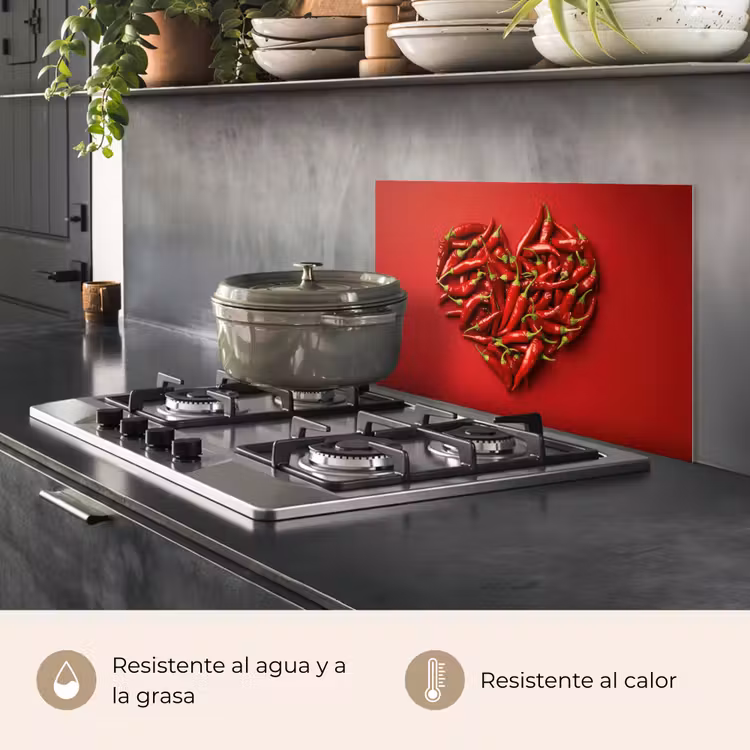 Salpicaderos de cocina - Pimientos - Rojos - Corazón — 2