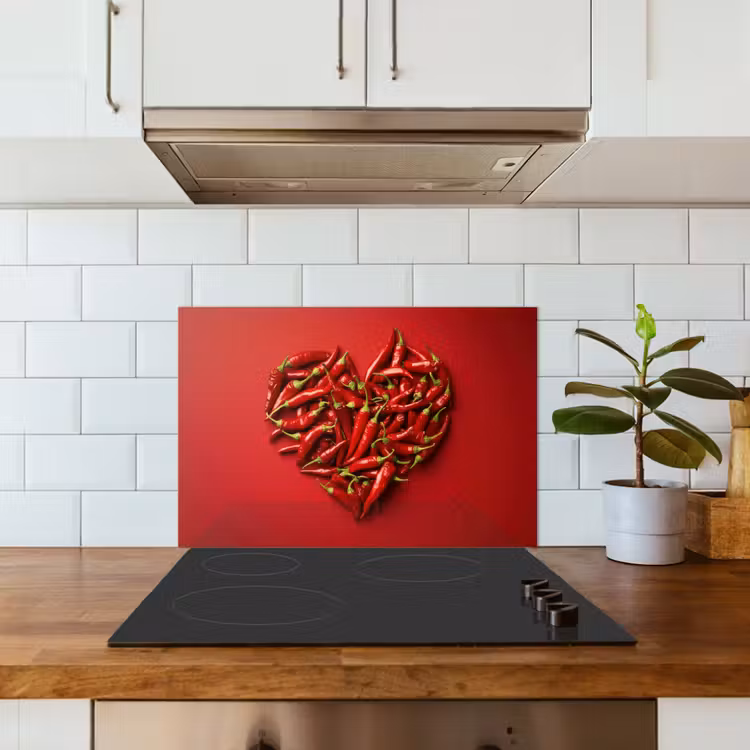 Salpicaderos de cocina - Pimientos - Rojos - Corazón — 3