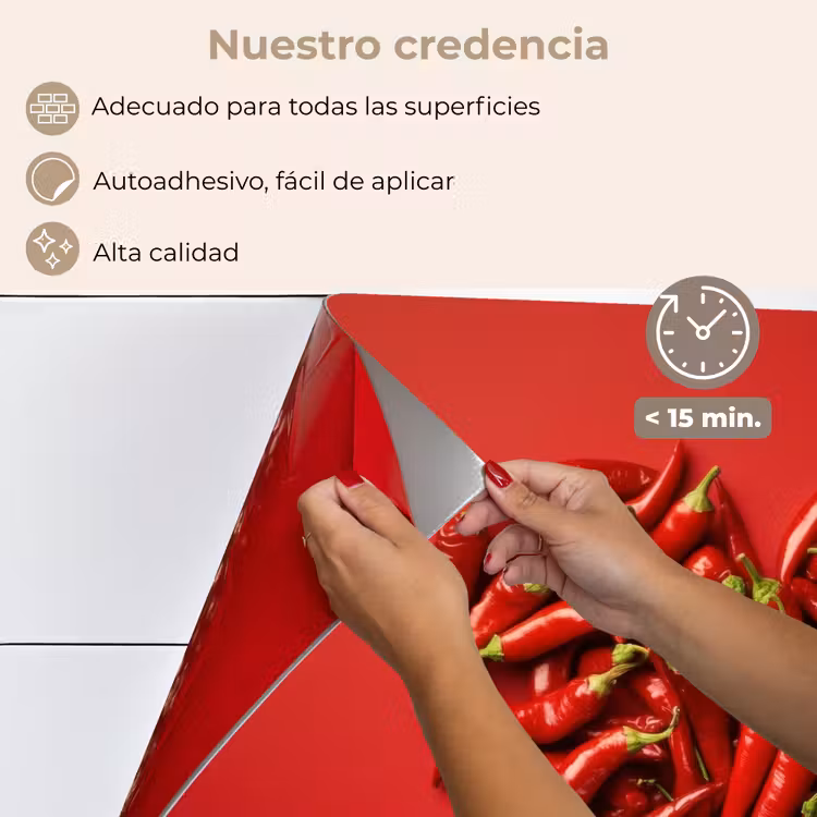 Salpicaderos de cocina - Pimientos - Rojos - Corazón — 4