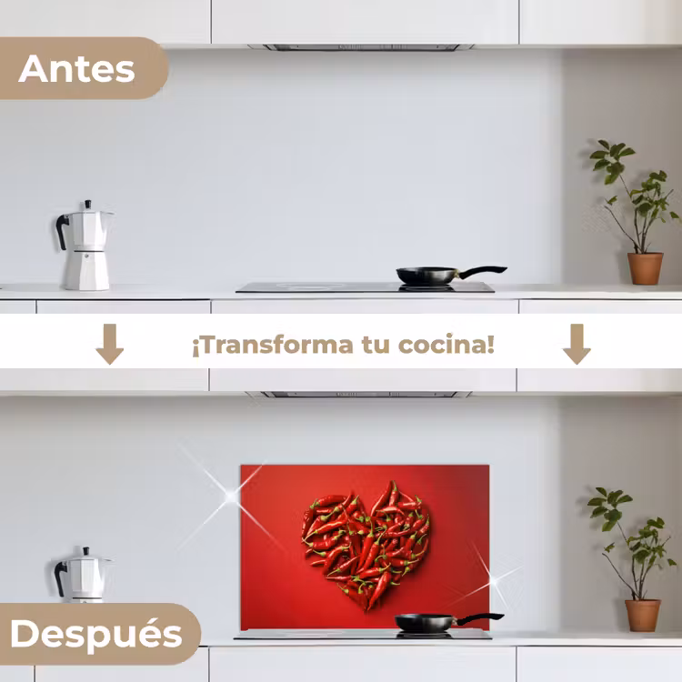 Salpicaderos de cocina - Pimientos - Rojos - Corazón — 7