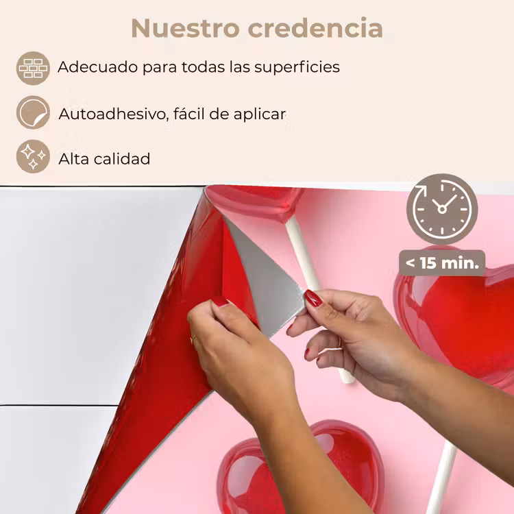 Salpicaderos de cocina - Piruletas - Corazones - Rosa — 4