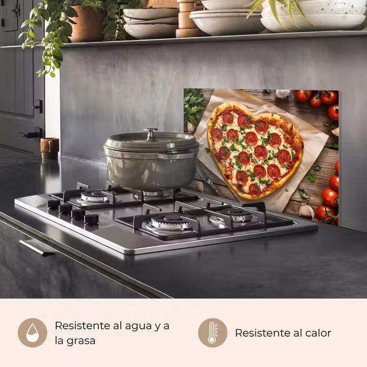 Salpicaderos de cocina - Pizza - Corazón - Pepperoni - Tomate — 2