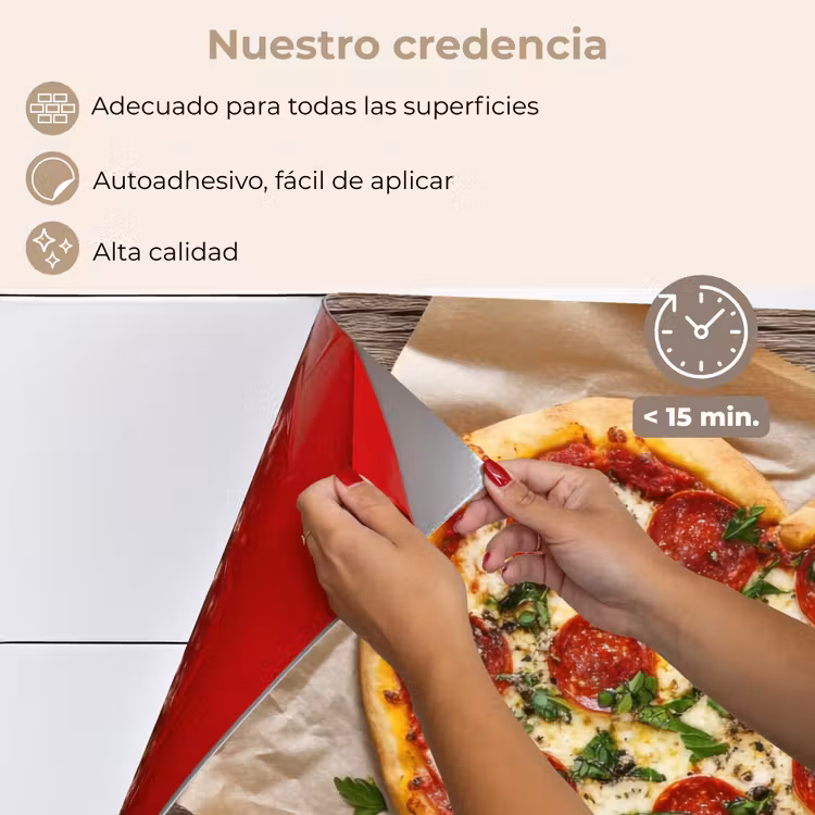 Salpicaderos de cocina - Pizza - Corazón - Pepperoni - Tomate — 4