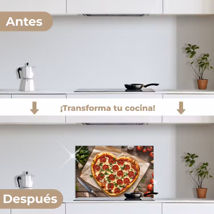 Salpicaderos de cocina - Pizza - Corazón - Pepperoni - Tomate — 7