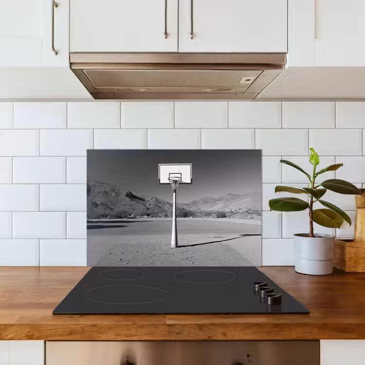 Salpicaderos de cocina - Poste de baloncesto - Paisaje - Arena - Blanco — 3