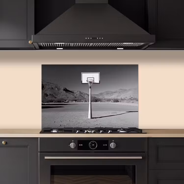 Salpicaderos de cocina - Poste de baloncesto - Paisaje - Arena - Blanco — 5