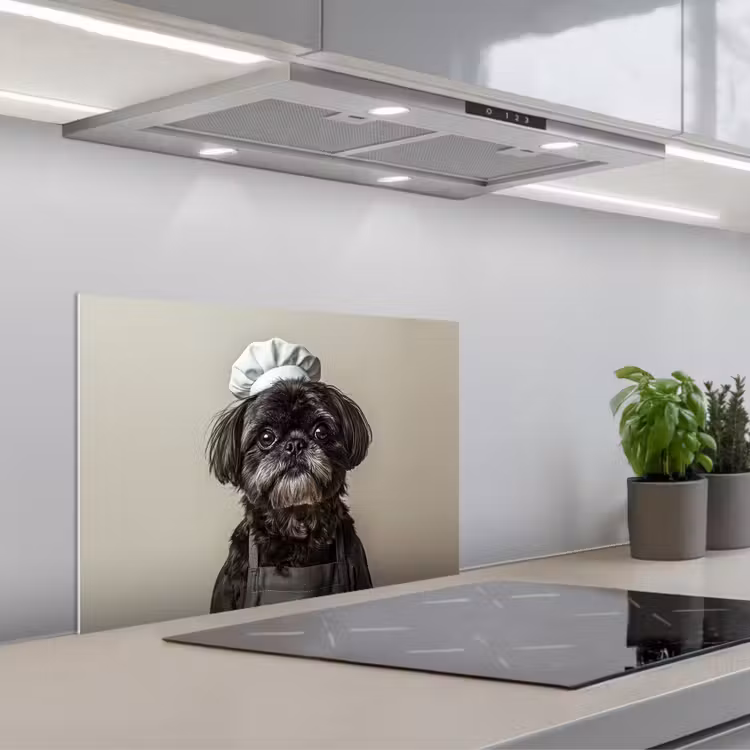 Salpicaderos de cocina - Ropa de cocinero - Negra - Perro — 1