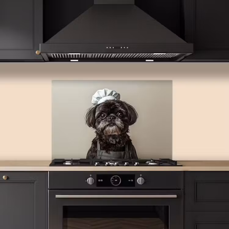 Salpicaderos de cocina - Ropa de cocinero - Negra - Perro — 5