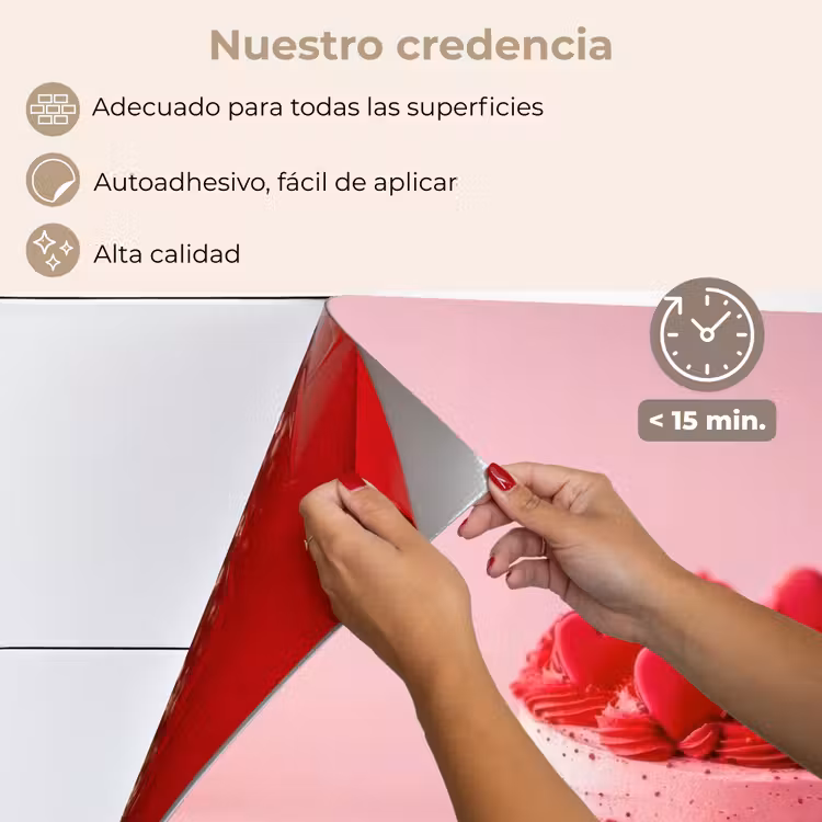 Salpicaderos de cocina - Tarta - Corazón - Rosa — 4