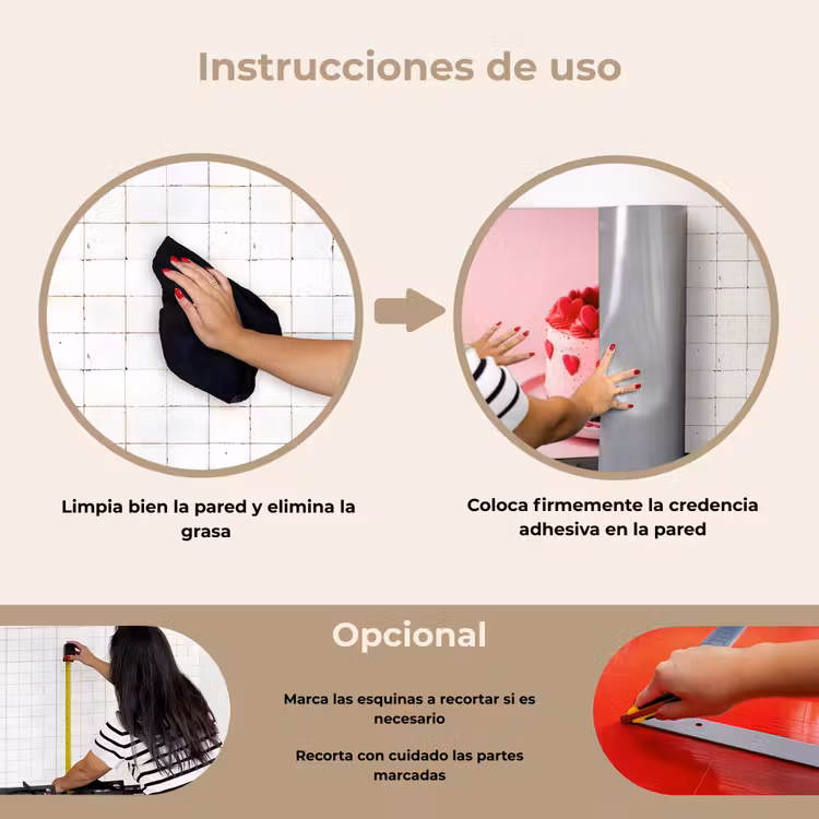 Salpicaderos de cocina - Tarta - Corazón - Rosa — 6