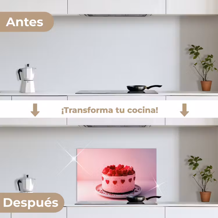 Salpicaderos de cocina - Tarta - Corazón - Rosa — 7