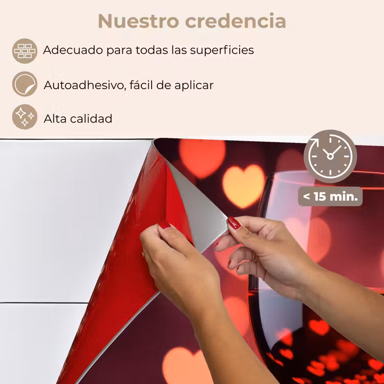 Salpicaderos de cocina - Tinto - Vino - Corazones — 4