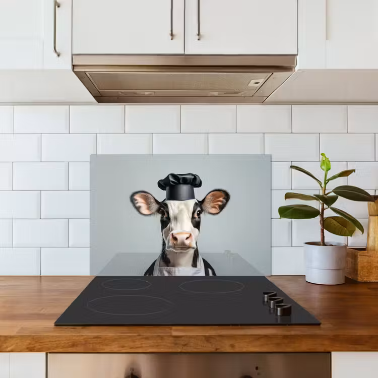 Salpicaderos de cocina - Vaca - Negro - Blanco - Cocinero — 3