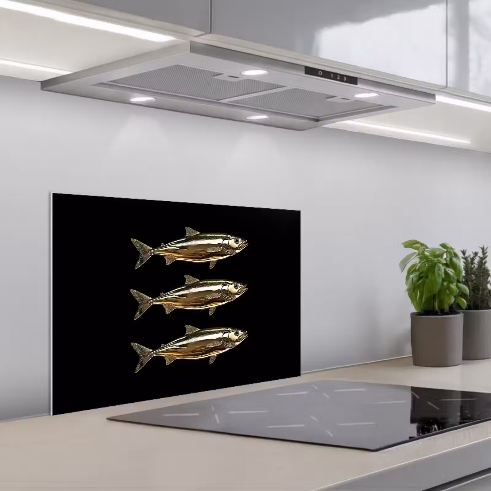 Salpicaderos de cocina - Piscis - Oro - Negro — 1
