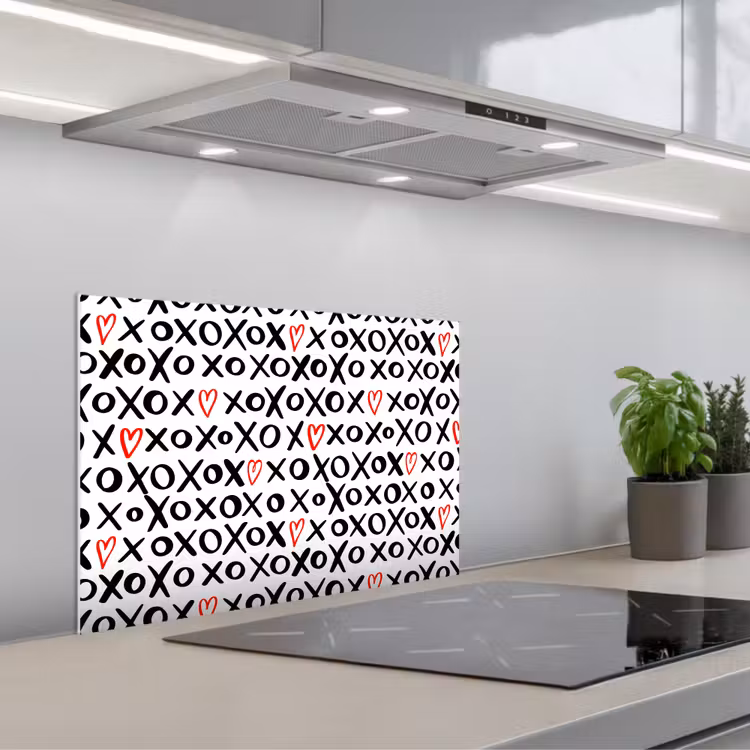 Salpicaderos de cocina - Personajes - Corazones - Rojo — 1