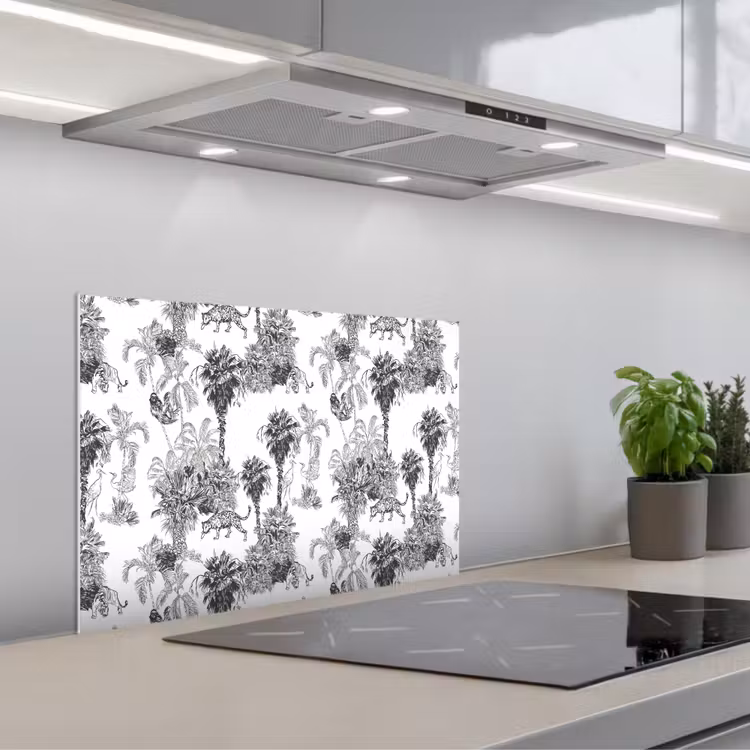 Salpicaderos de cocina - Selva - Animales - Gris — 1