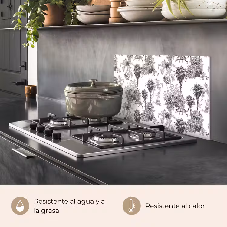 Salpicaderos de cocina - Selva - Animales - Gris — 2