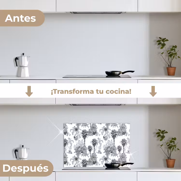 Salpicaderos de cocina - Selva - Animales - Gris — 7