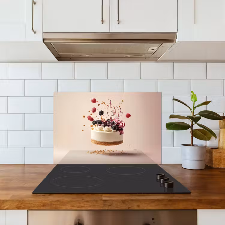 Salpicaderos de cocina - Tarta de queso - Comida - Rosa - Tarta — 3