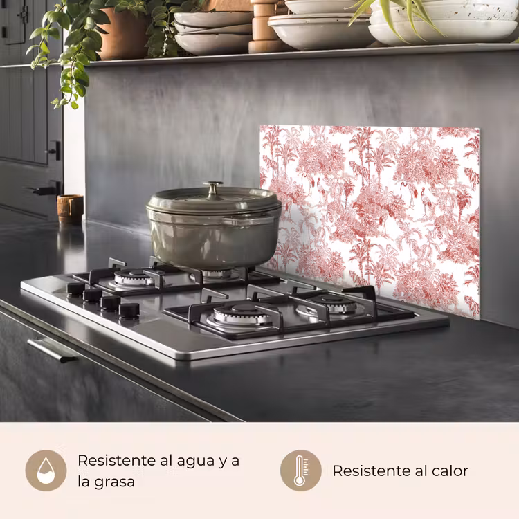 Salpicaderos de cocina - Tigre - Selva - Naturaleza - Rojo — 2