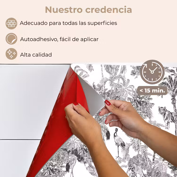 Salpicaderos de cocina - Tigre - Selva - Patrón - Gris — 4