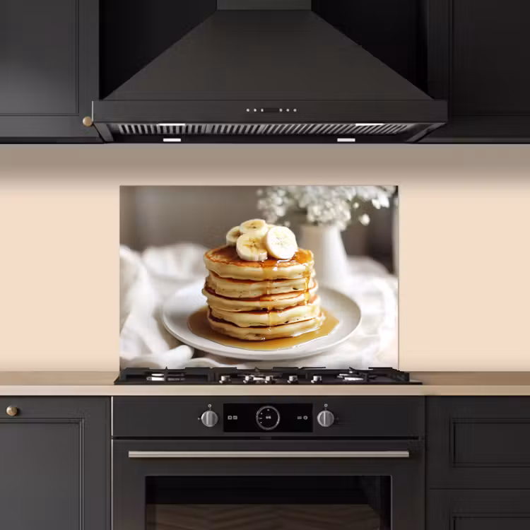 Salpicaderos de cocina - Tortitas - Plátano - Sirope - Blanco - Beige — 5