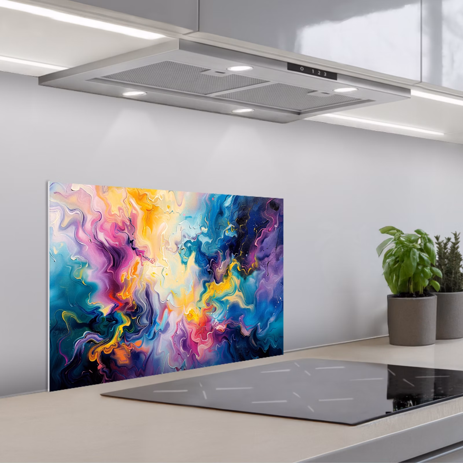 Salpicaderos de cocina - Pintura - Colorido - Negro - Colores — 1