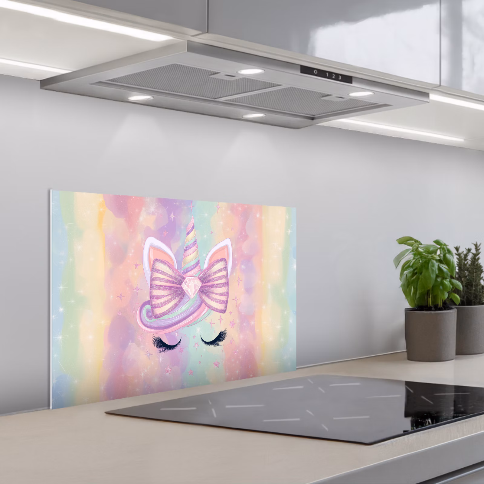 Salpicaderos de cocina - Unicornio - Purpurina - Arco iris - Pastel — 1