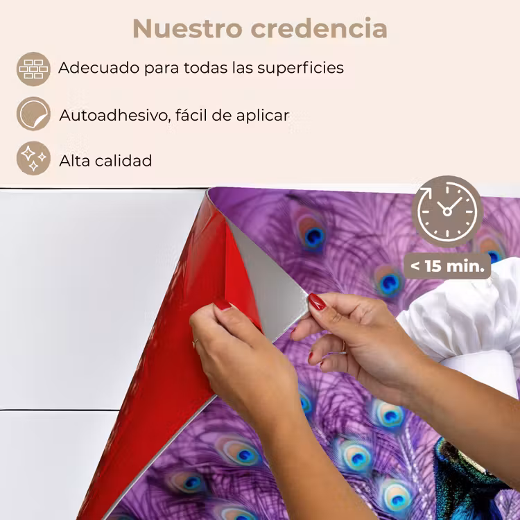 Salpicaderos de cocina - Pavo real - Gorro de cocinero - Cool - Morado — 4