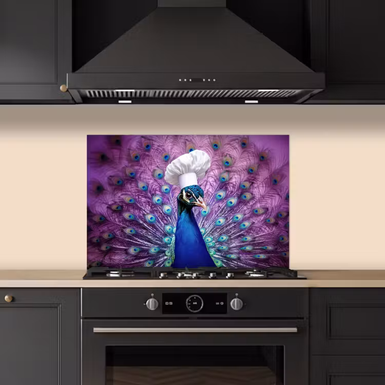 Salpicaderos de cocina - Pavo real - Gorro de cocinero - Cool - Morado — 5