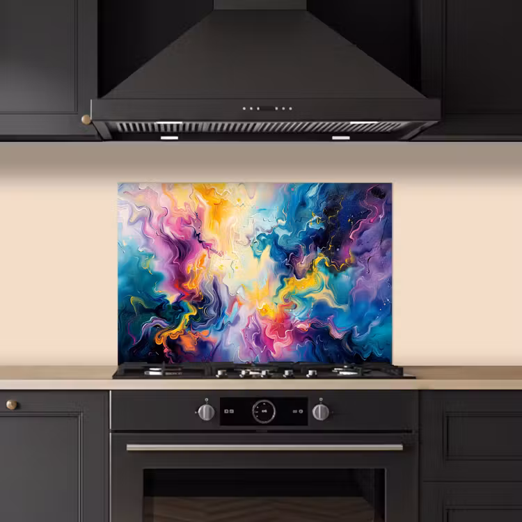Salpicaderos de cocina - Pintura - Colorido - Negro - Colores — 5