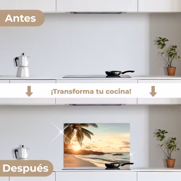 Salpicaderos de cocina - Playa - Palmeras - Océano - Puesta de sol — 7