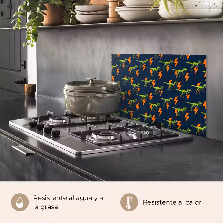 Salpicaderos de cocina - Rayos - Naranja - Dinosaurios — 2