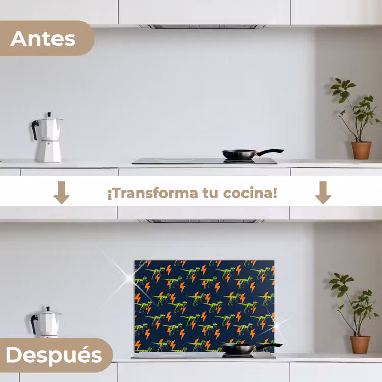 Salpicaderos de cocina - Rayos - Naranja - Dinosaurios — 7