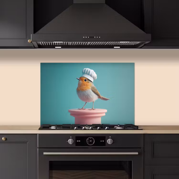 Salpicaderos de cocina - Robin - Pájaro - Gorro de cocinero - Pedestal — 5