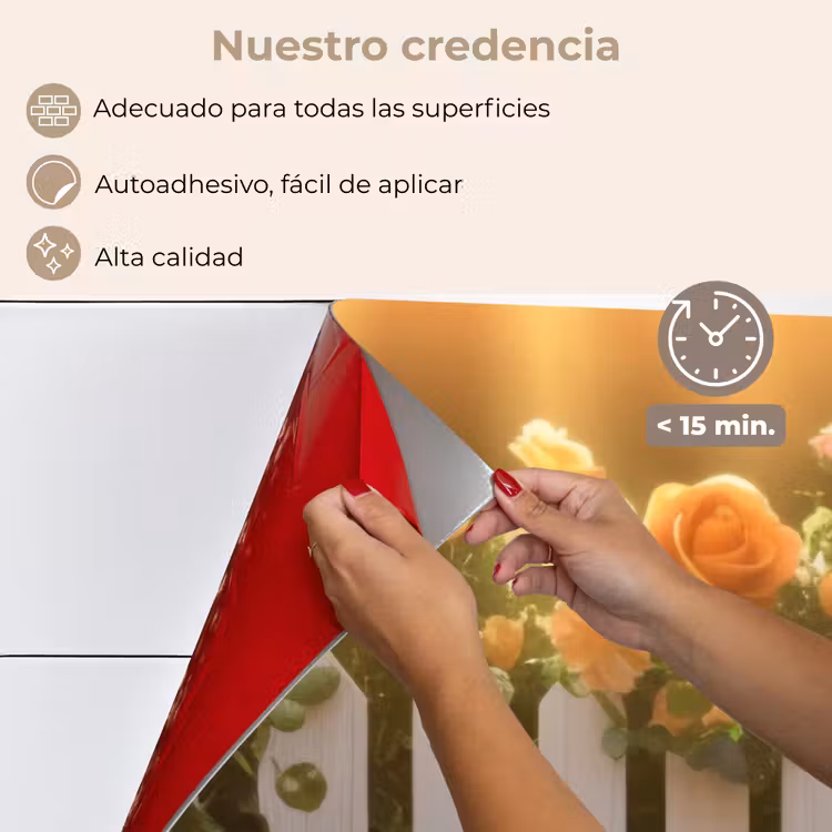 Salpicaderos de cocina - Rosas - Valla - Luz solar — 4