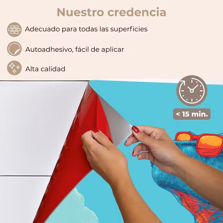 Salpicaderos de cocina - T-Rex - Azul - Nubes - Gafas de sol — 4