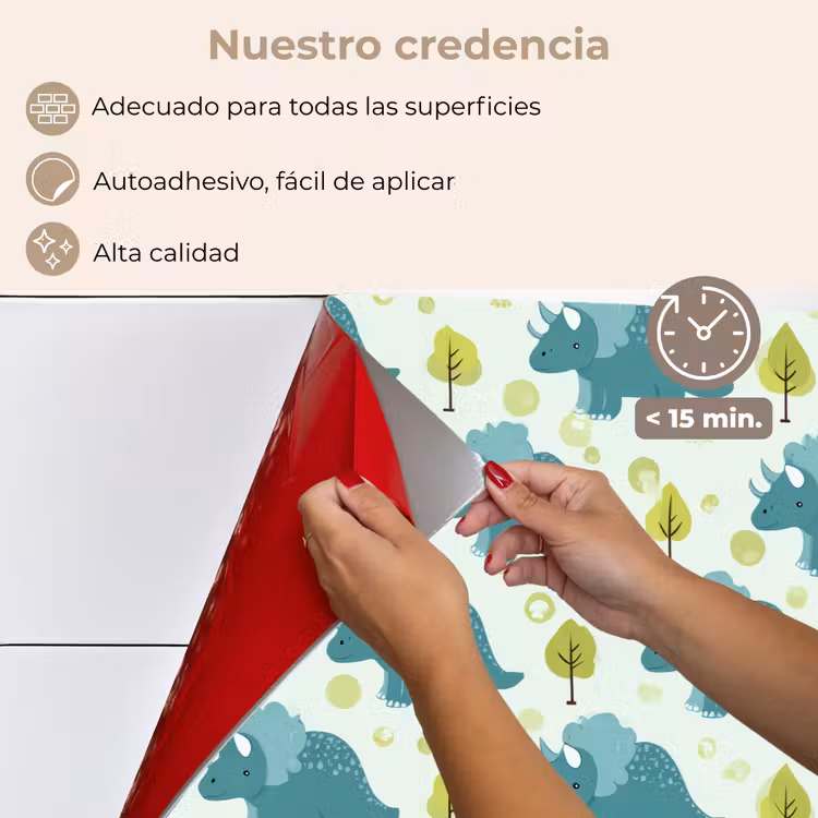 Salpicaderos de cocina - Triceratop - Azul - Puntos - Árboles — 4